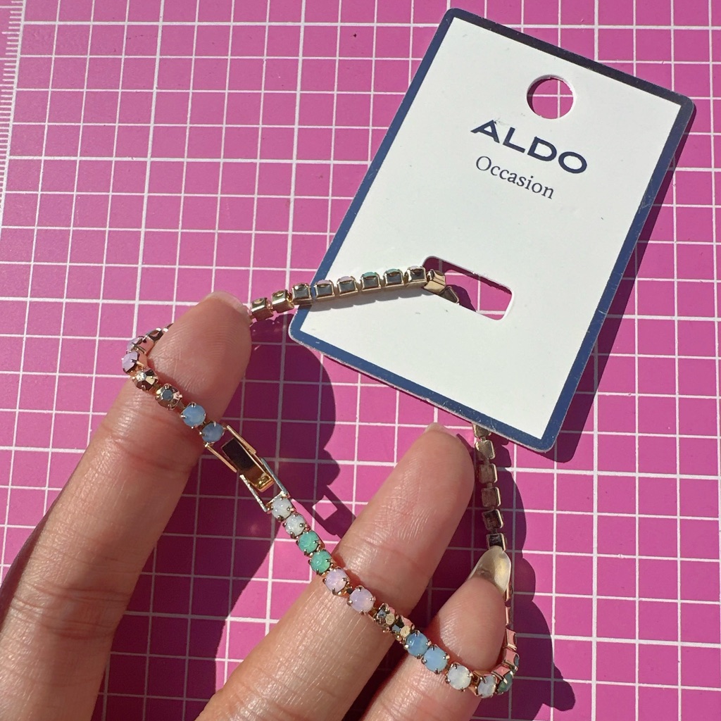 Aldo Occasion Gold Tone Multicolor Beads Crystals Bracelet 8 Nwt 17$